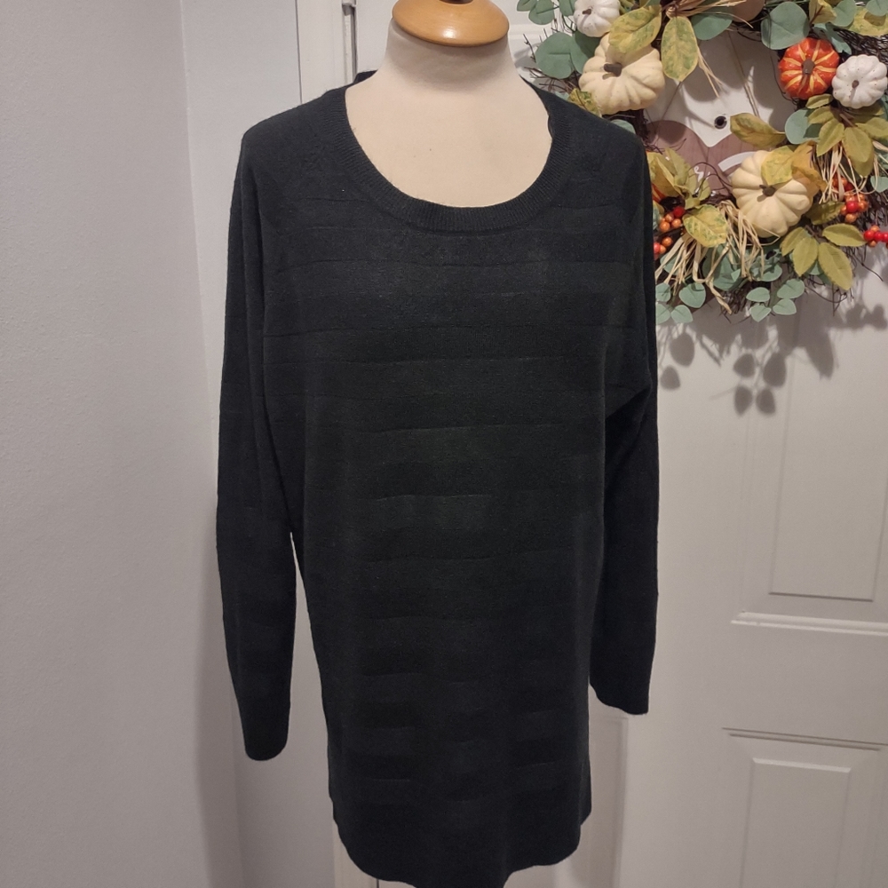 Faded Glory Black Long Sleeve Sweater 1X (16W)